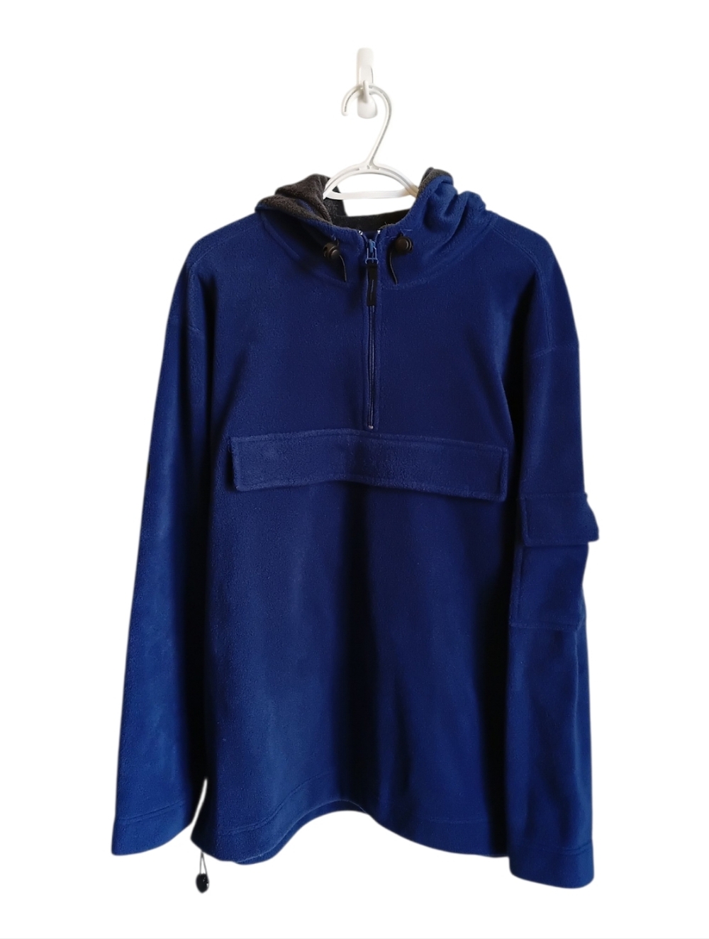 Vintage Y2K Boathouse Navy Blue Hooded Fleece Pullover Large Skatecore Skater